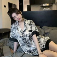 Ultra-Thin Satin Short-Sleeve Sleep Set