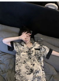 Ultra-Thin Satin Short-Sleeve Sleep Set