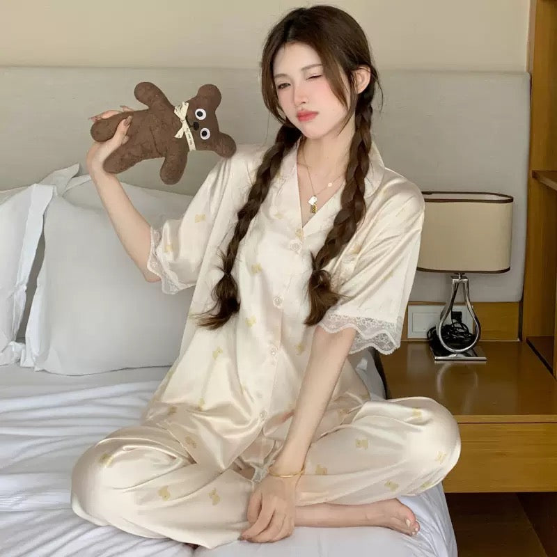 Rose Satin Breeze Sleepwear Set