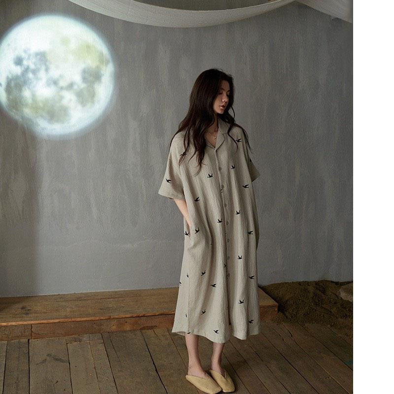 Oversized Button Down Lounge Sleep Shirt