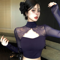 Lavender Lace Backless Top