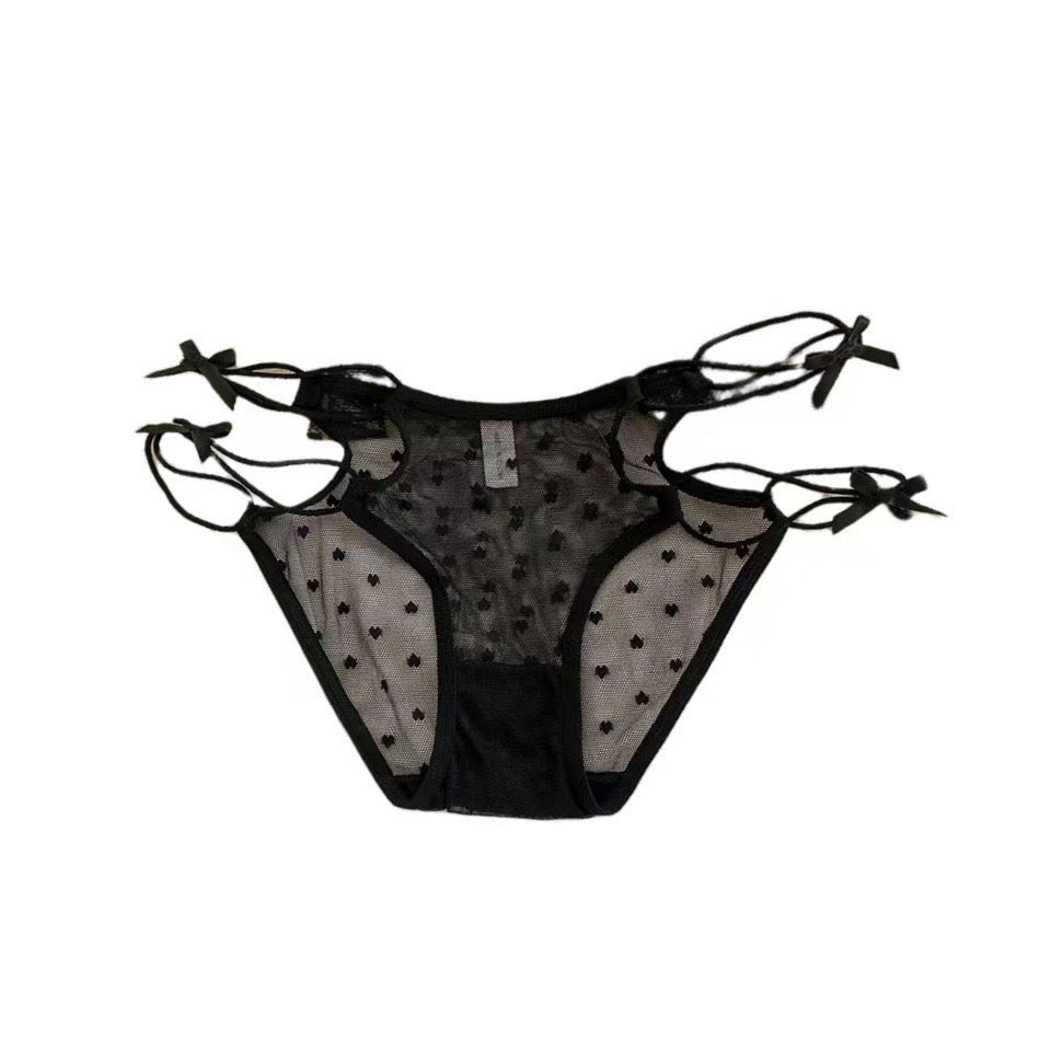 Hearty Double Straps See Through Lace Underwear
