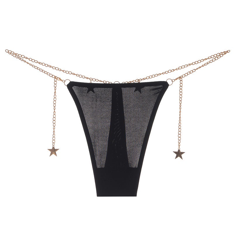 Star Decorated Low Waist Thong