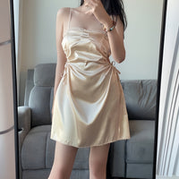 Silky Smooth Classy Nightdress in white, champagne gold