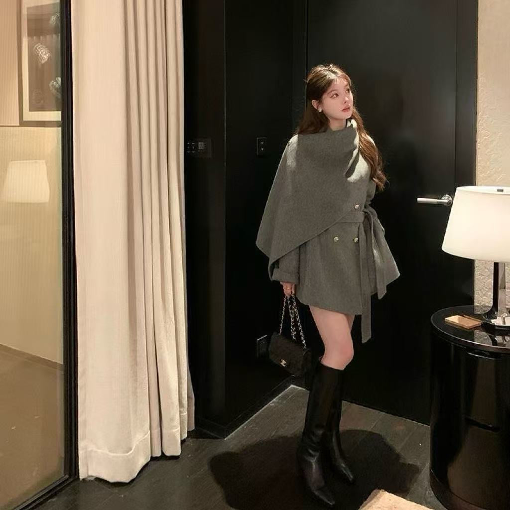 Women's Double-Faced Wool Blend Belted Coat