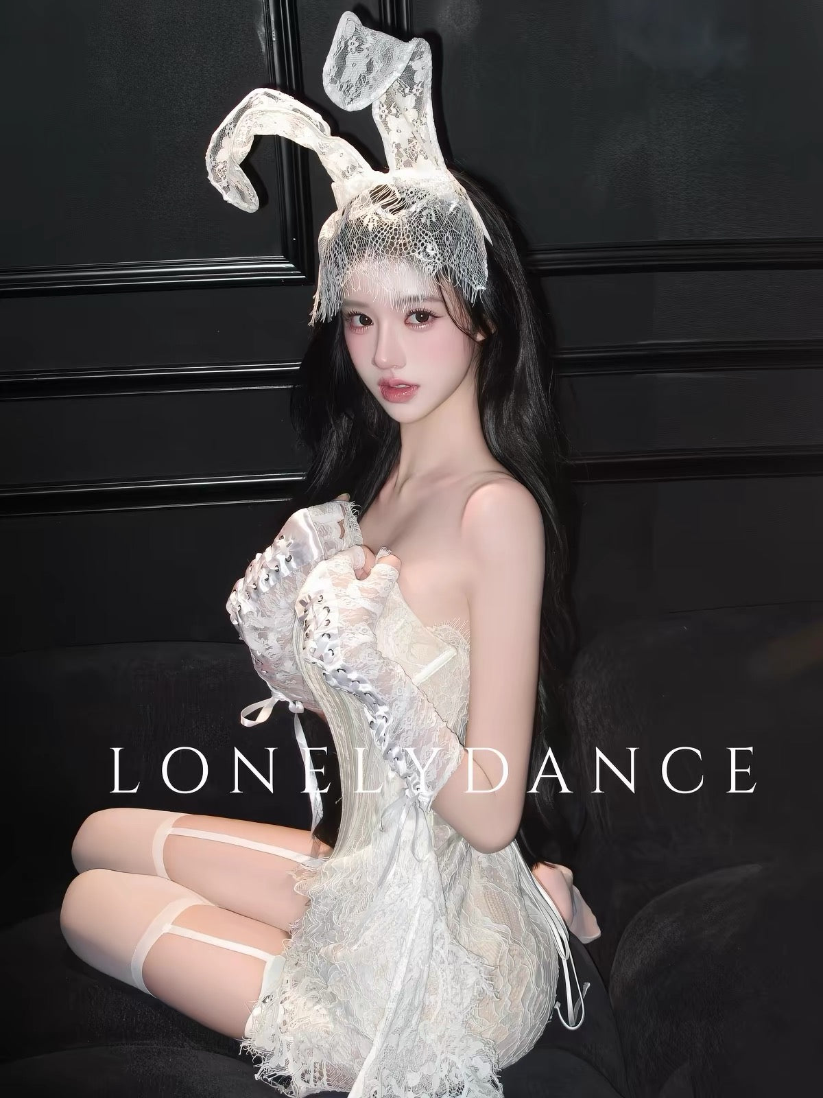 White Lace Corset Garter Mini Dress
