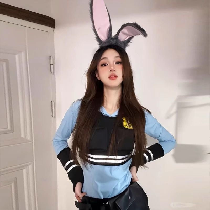 Halloween Bunny Police Costume Set | 4-Piece Roleplay Outfit