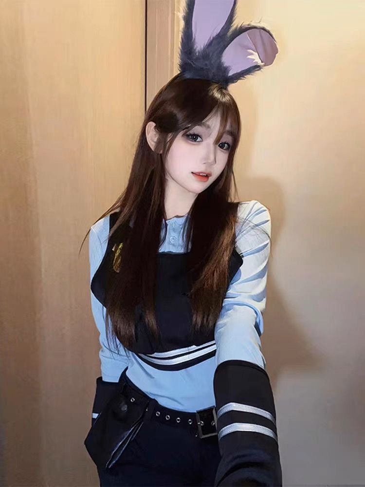 Halloween Bunny Police Costume Set | 4-Piece Roleplay Outfit