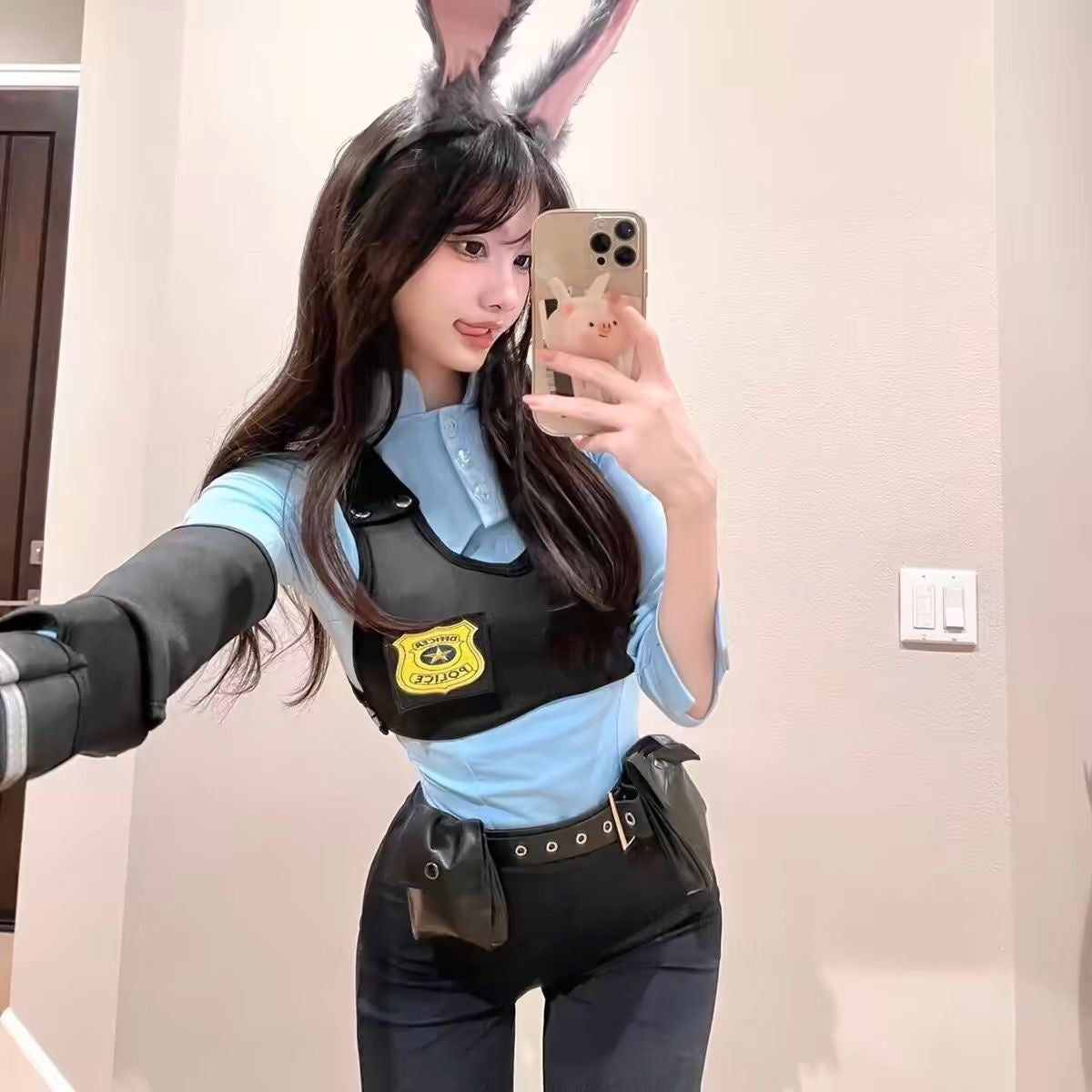 Halloween Bunny Police Costume Set | 4-Piece Roleplay Outfit