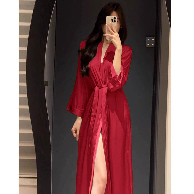 Satin Draped Slim-Fit Nightdress
