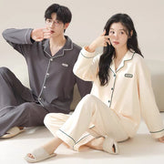 Couples Matching Cotton Thermal Pajama Set
