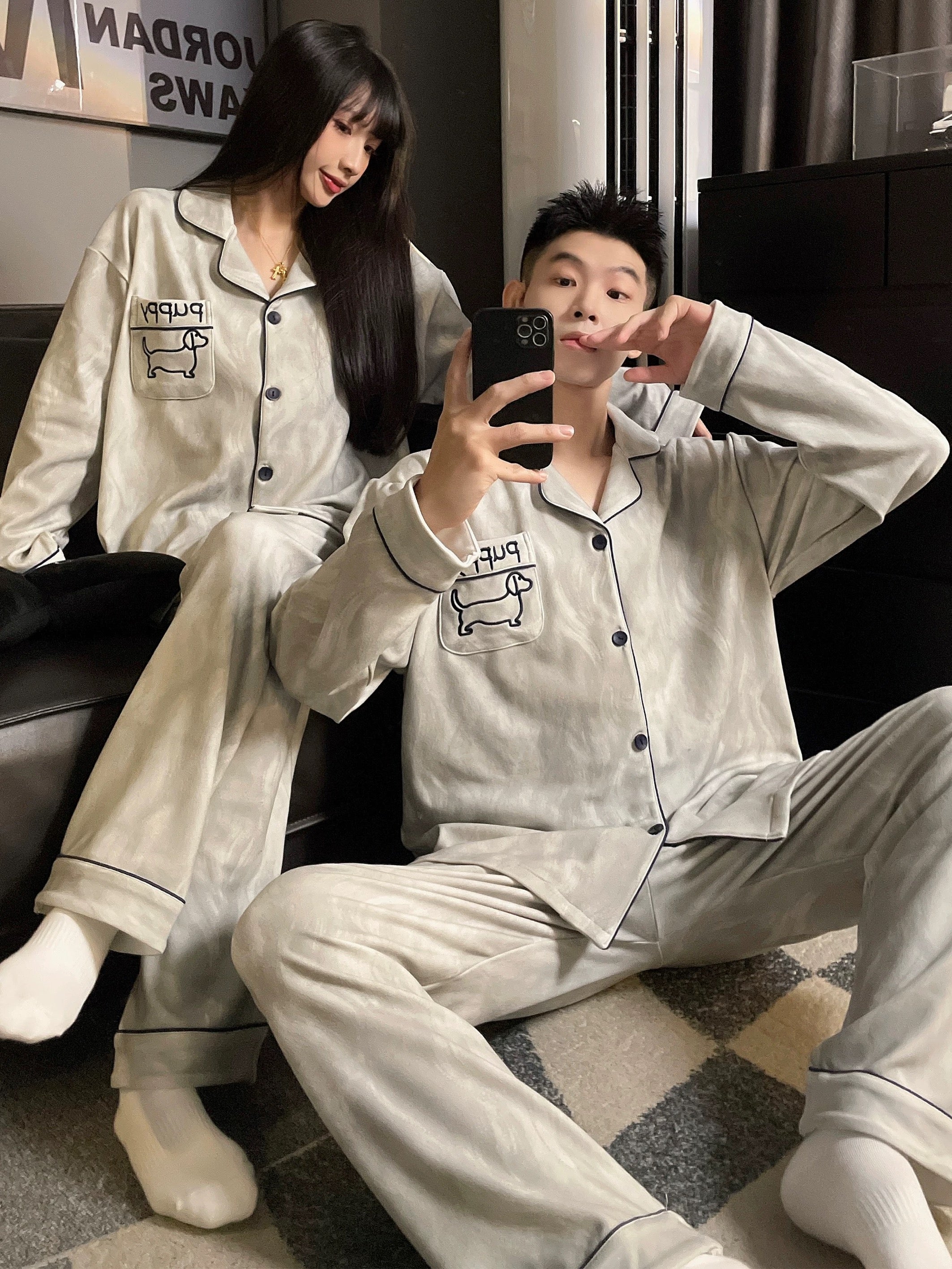 Couples Thermal Fleece Loungewear Set - 2 Sets
