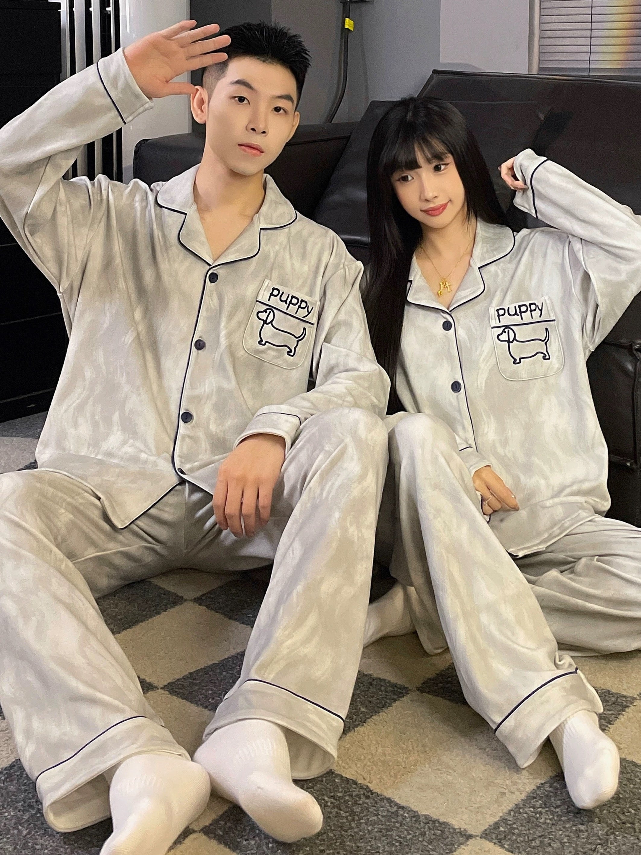 Couples Thermal Fleece Loungewear Set - 2 Sets