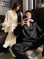 Couples Matching Satin Ice-Silk Pajama Set