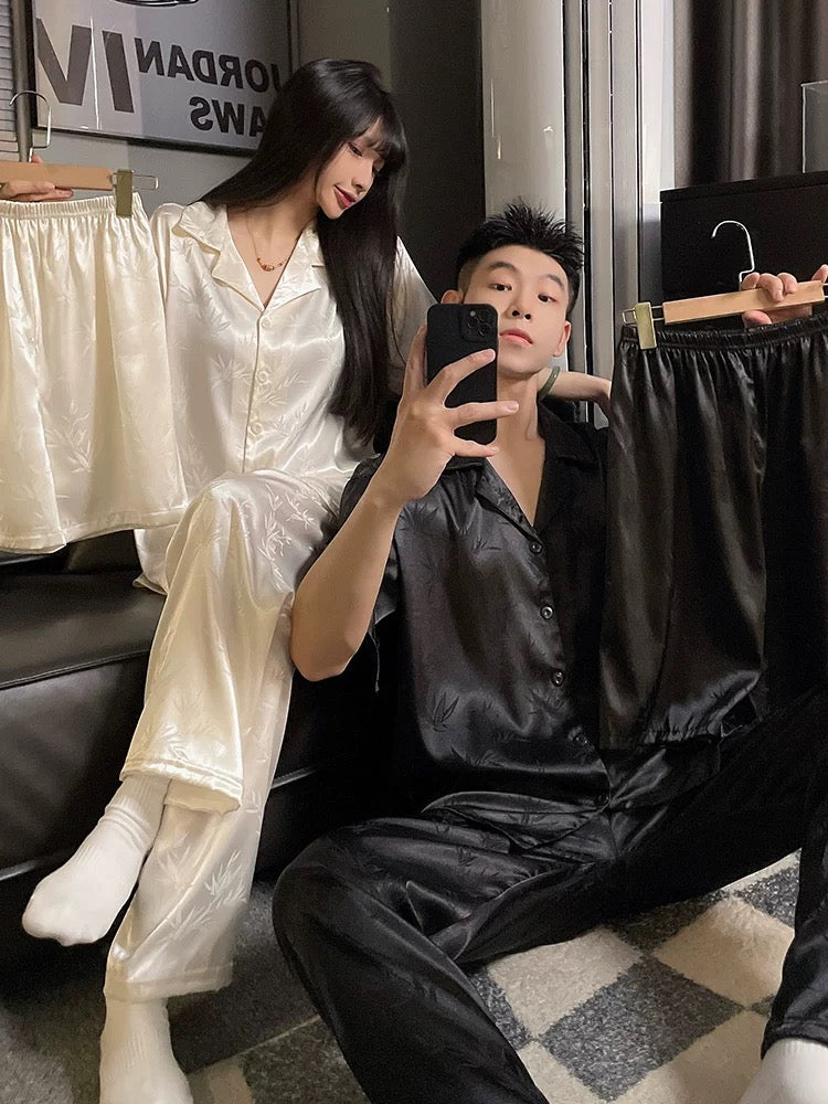 Couples Matching Satin Ice-Silk Pajama Set