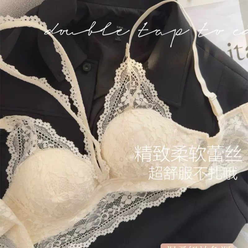 Detachable Opaline Lace Bra & Panty Set