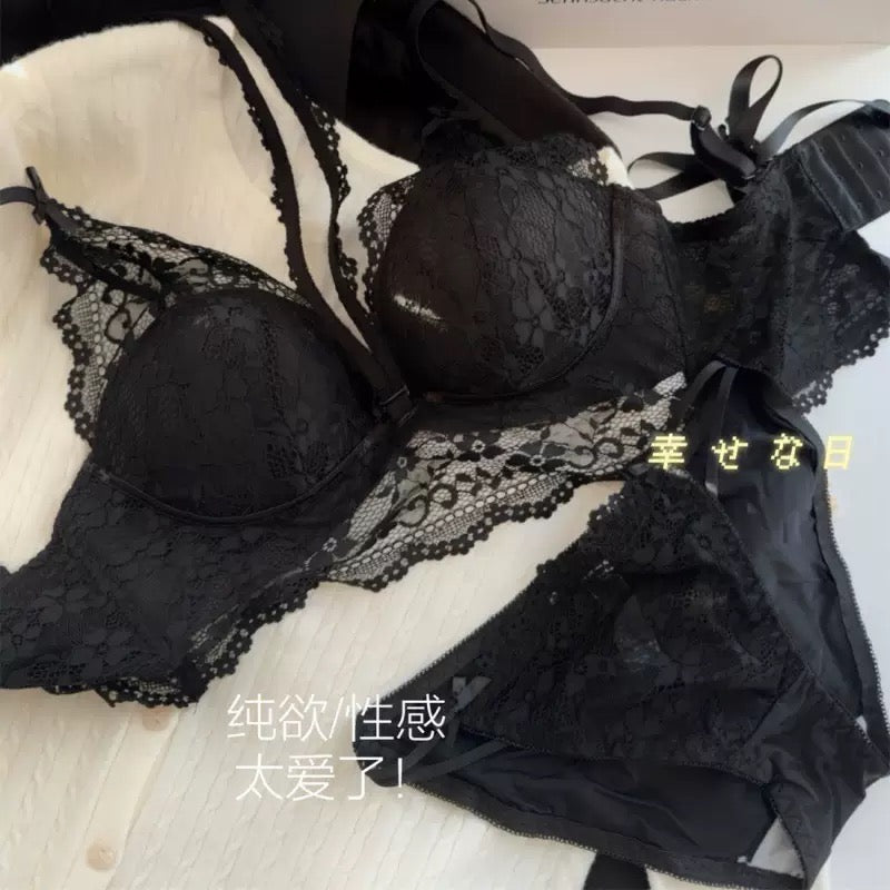 Detachable Opaline Lace Bra & Panty Set
