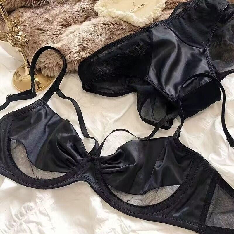 Lightweight Sheer Lace-Detail Push-Up Bra & Panty Set