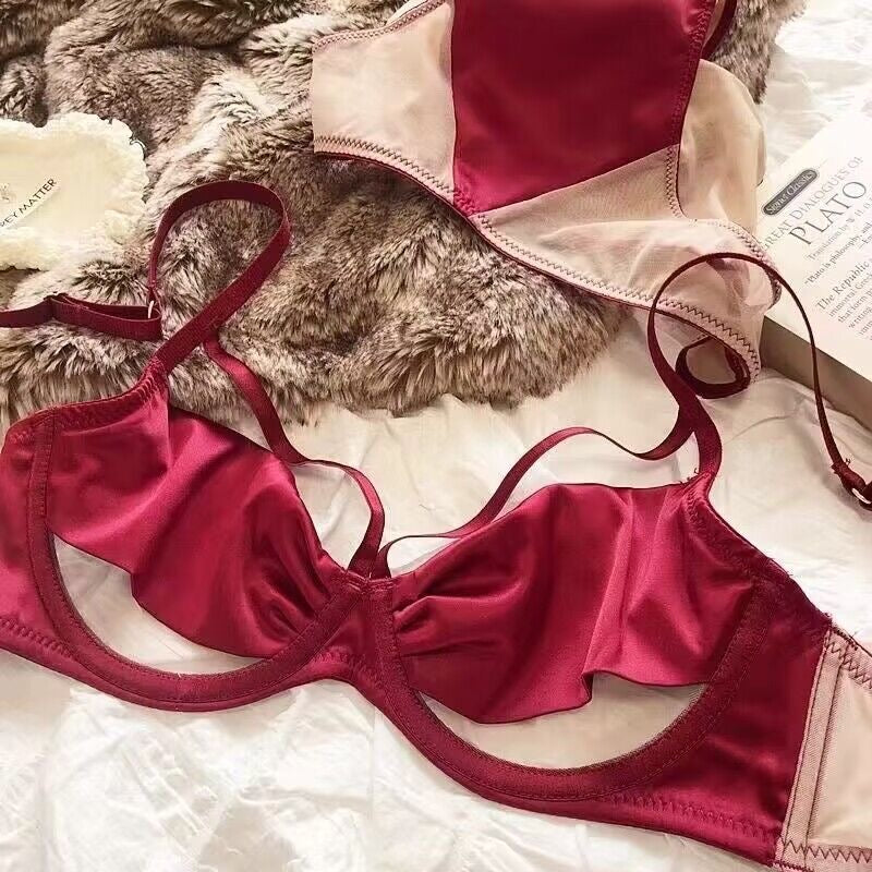Lightweight Sheer Lace-Detail Push-Up Bra & Panty Set