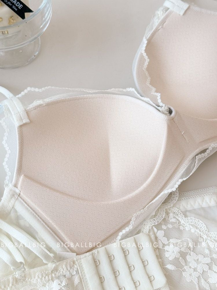 French Lace Wireless Push-Up Bra Set