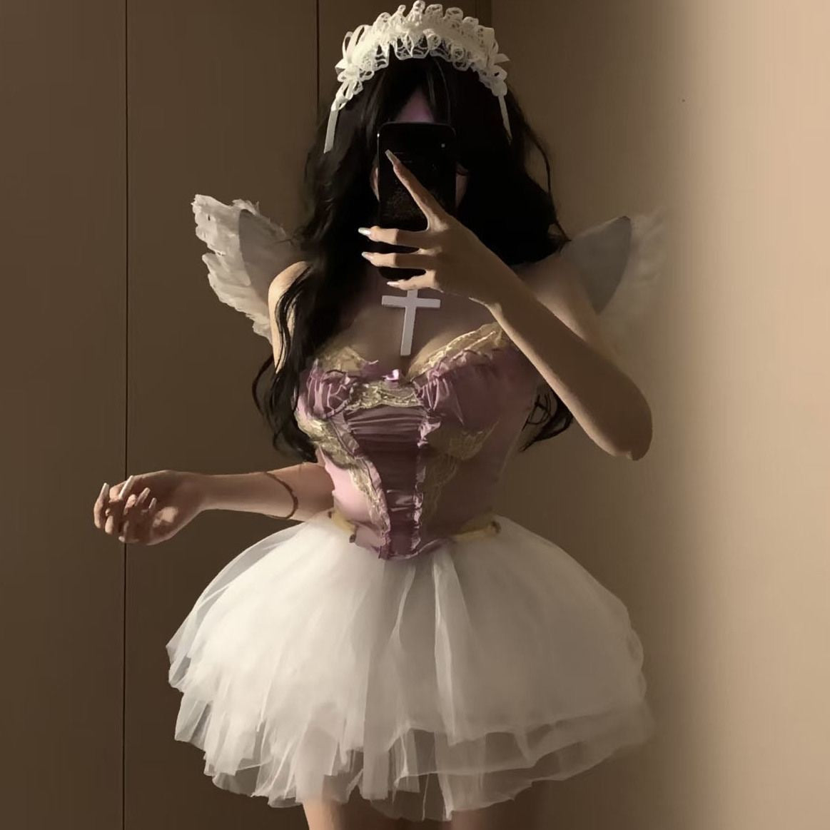 暗黑天使蕾丝万圣节角色扮演套装