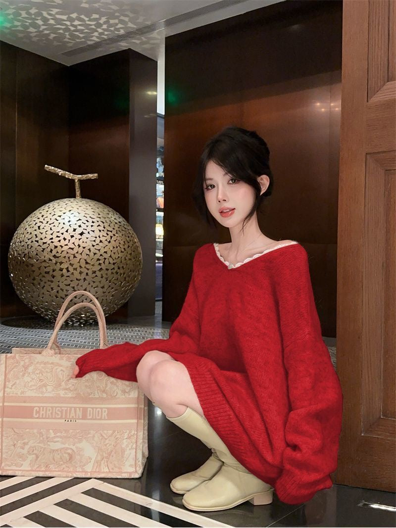 Women's Open-Back Bow Knit Sweater