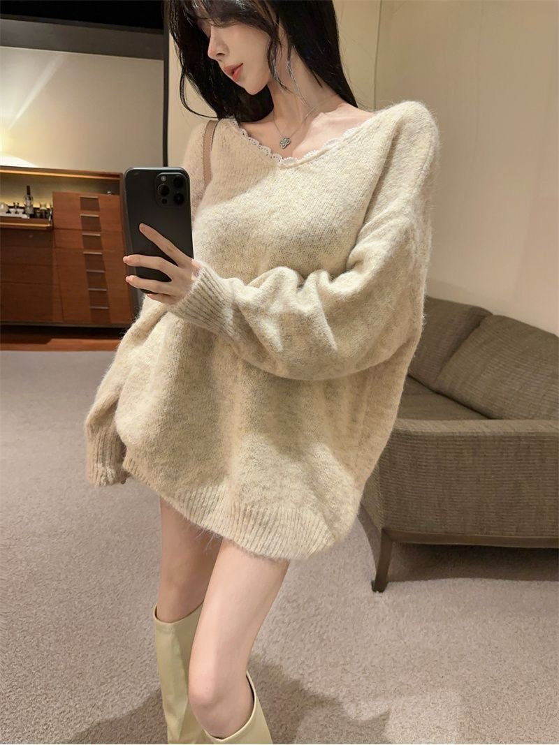 Women's Open-Back Bow Knit Sweater