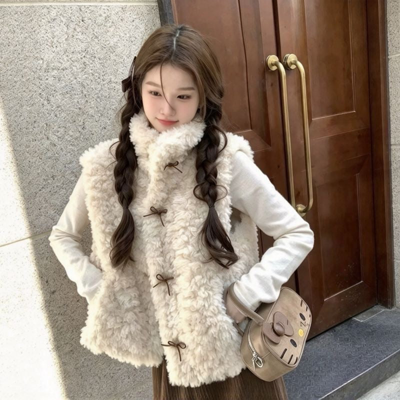 Women's Quilted-Lined Sherpa Fleece Vest