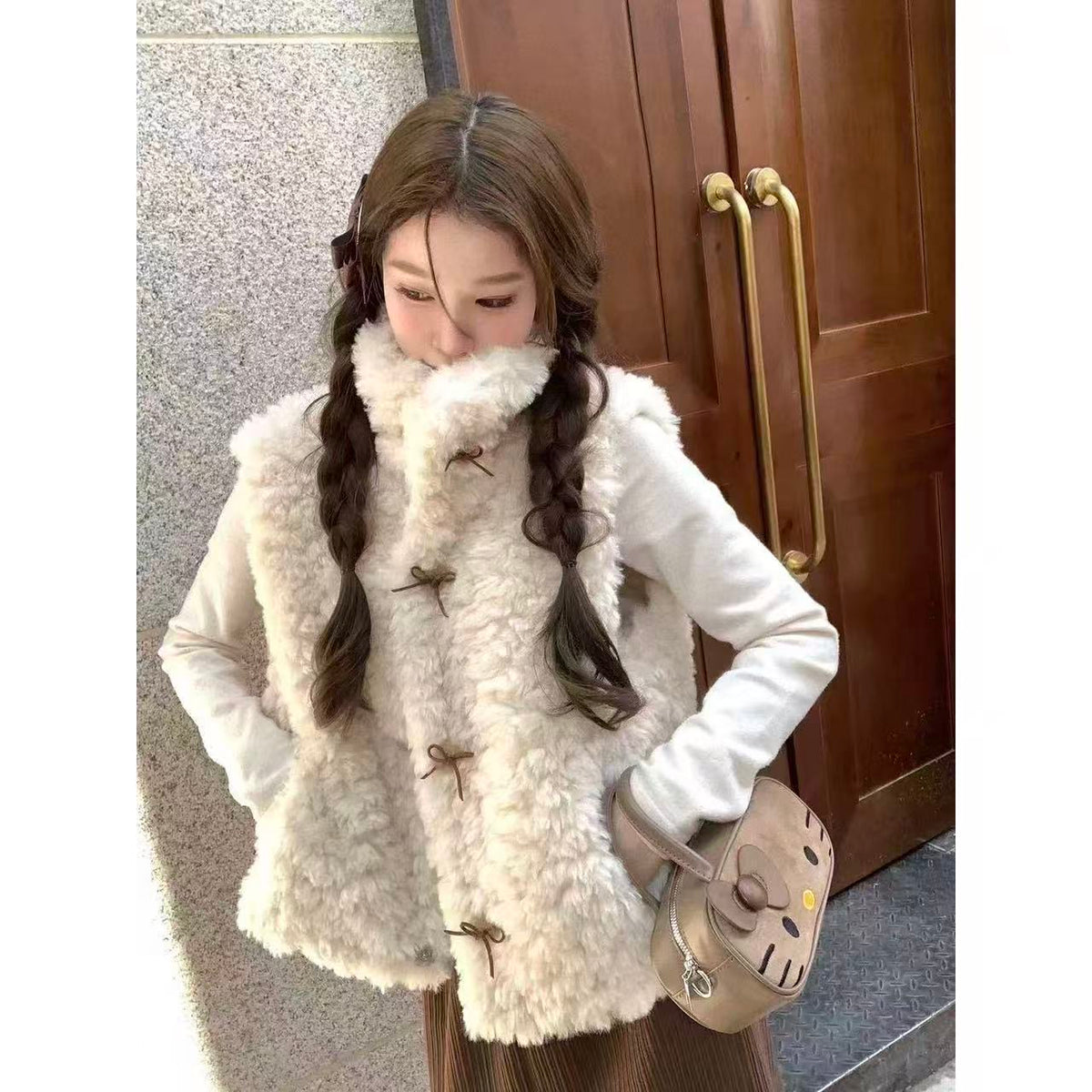 Women's Quilted-Lined Sherpa Fleece Vest