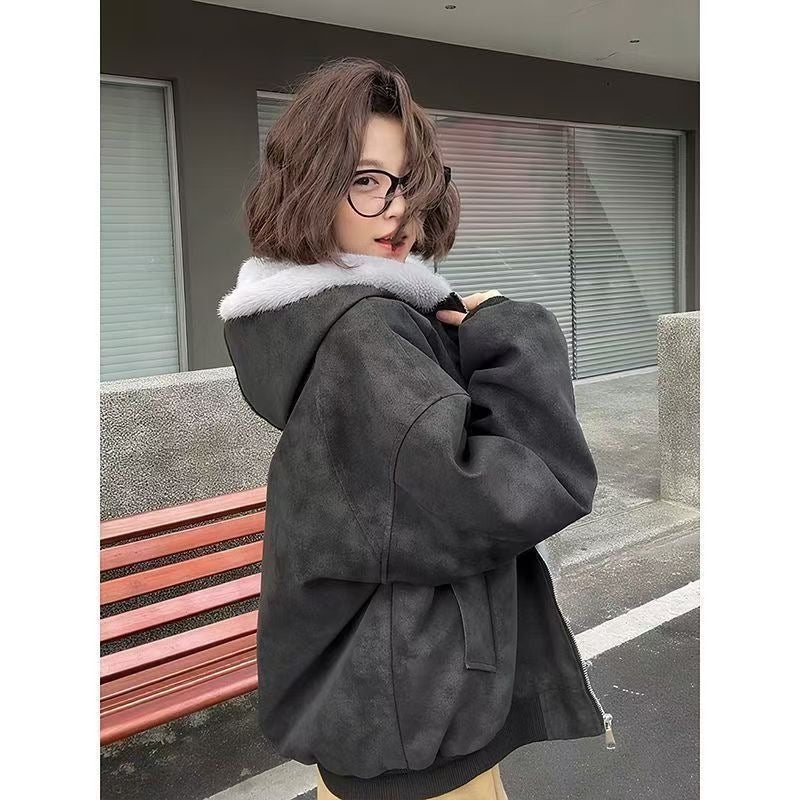 Women's Plush-Lined Hooded Winter Jacket