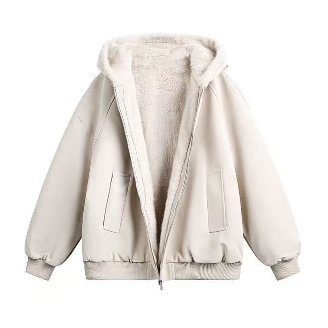 Women's Plush-Lined Hooded Winter Jacket