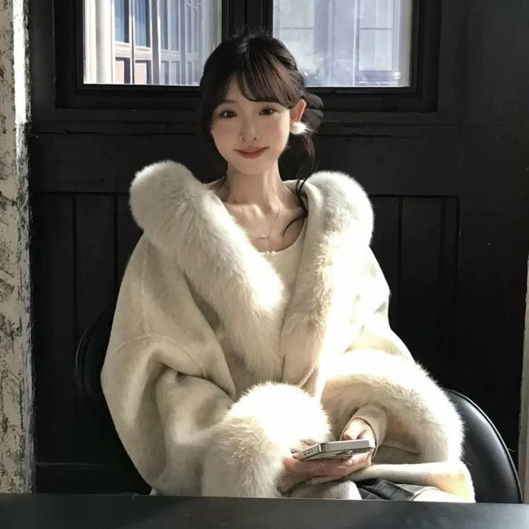 收腰系带｜女士保暖羊毛大衣
