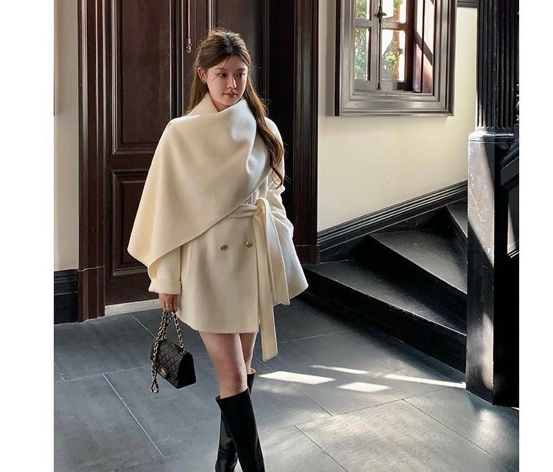 Women's Double-Faced Wool Blend Belted Coat