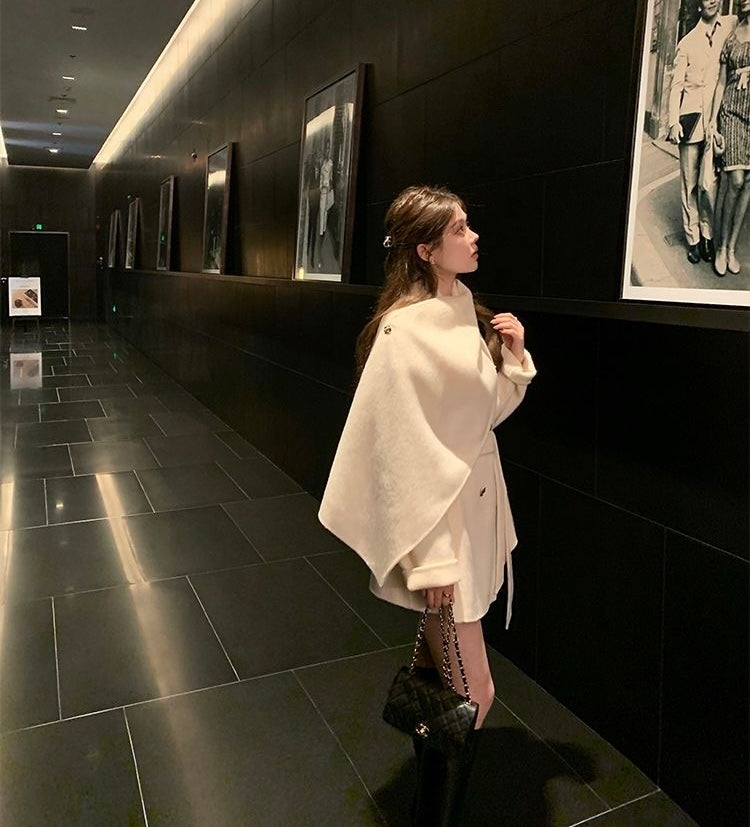 Women's Double-Faced Wool Blend Belted Coat