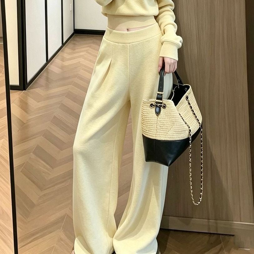 Women's Butter Yellow Off-Shoulder Top & Wide-Leg Pants Set