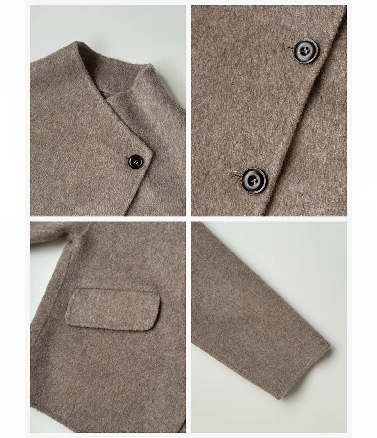 Minimalist Wool-Look Short Coat