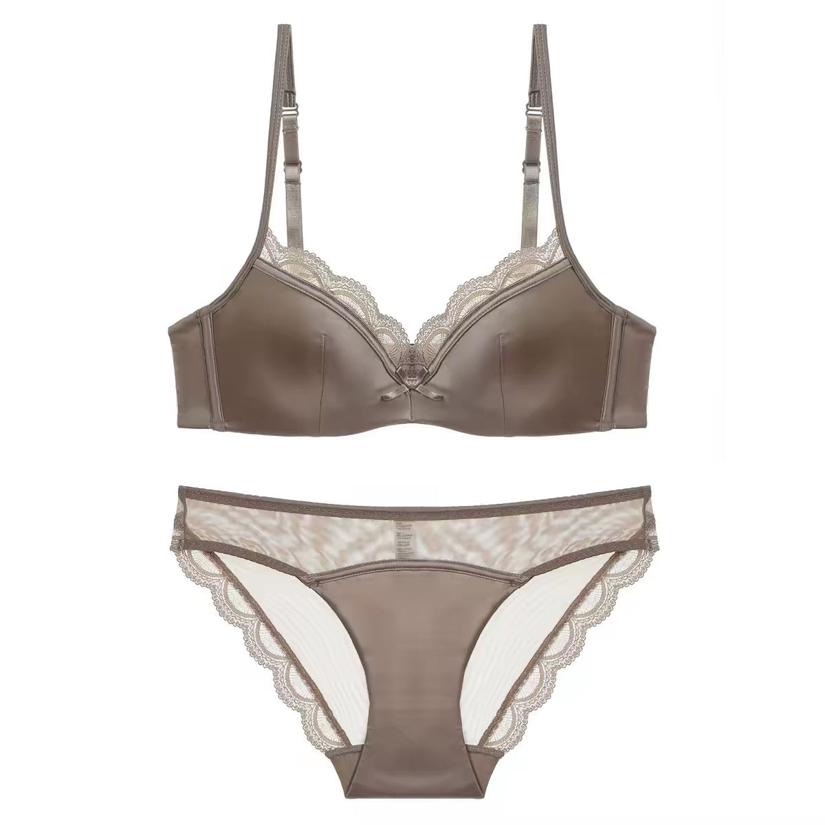 Satin Allure Half-Cup Lace Lingerie Set