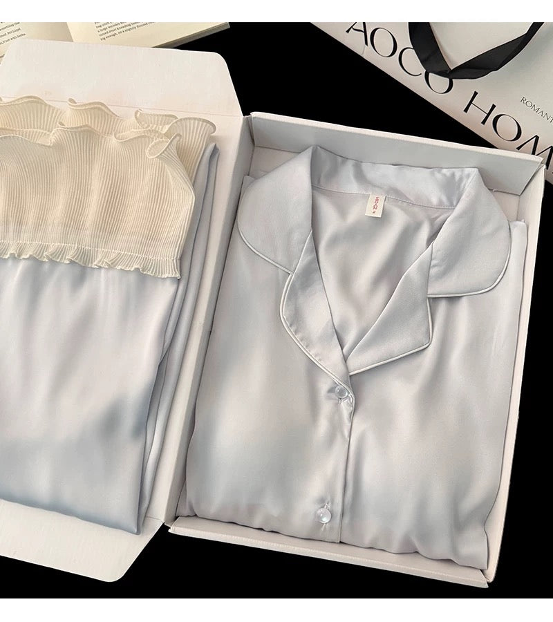 SilkTouch Satin Lounge Set with Built-in Support