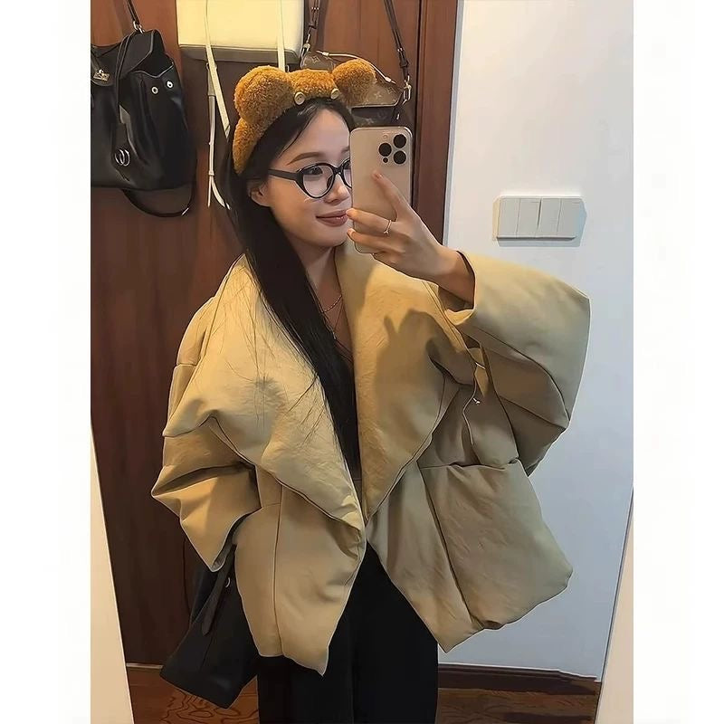 高含绒量｜韩系慵懒风宽松面包羽绒服