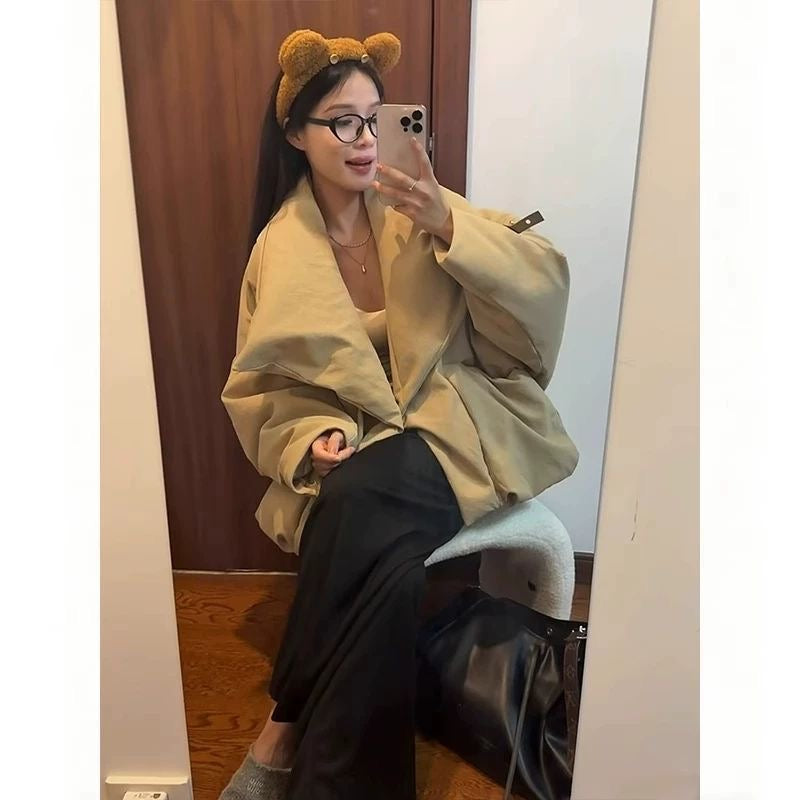 高含绒量｜韩系慵懒风宽松面包羽绒服