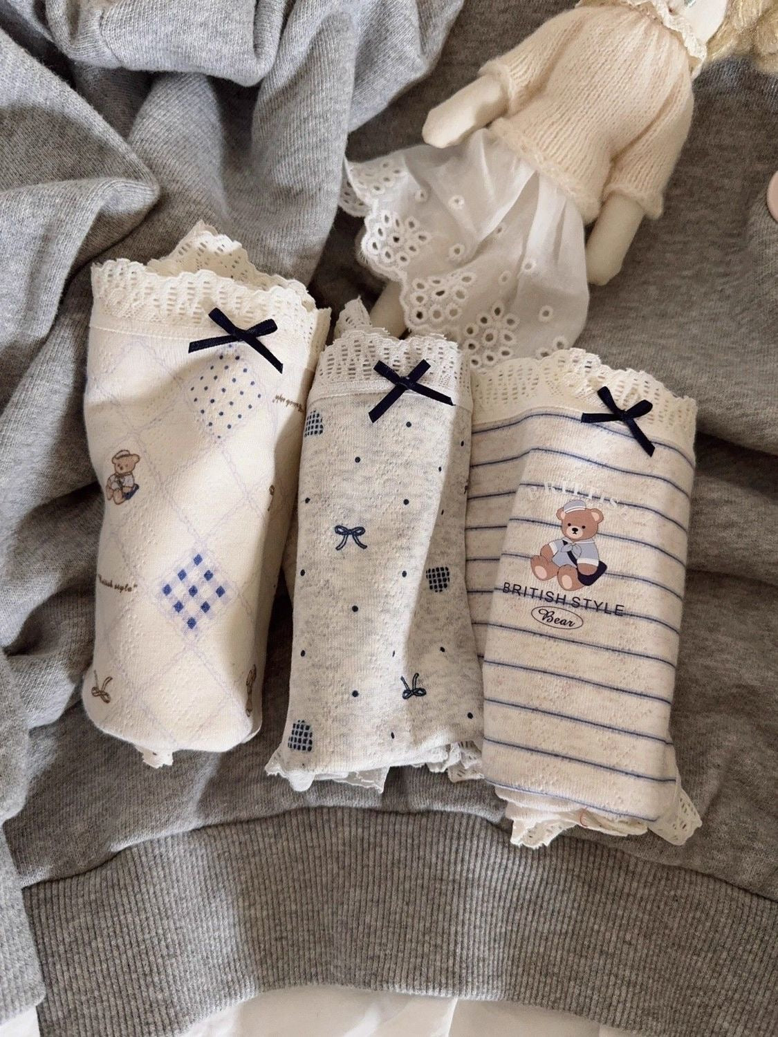 British Style Bear Cotton Antibacterial Soft 6-Pack Panties
