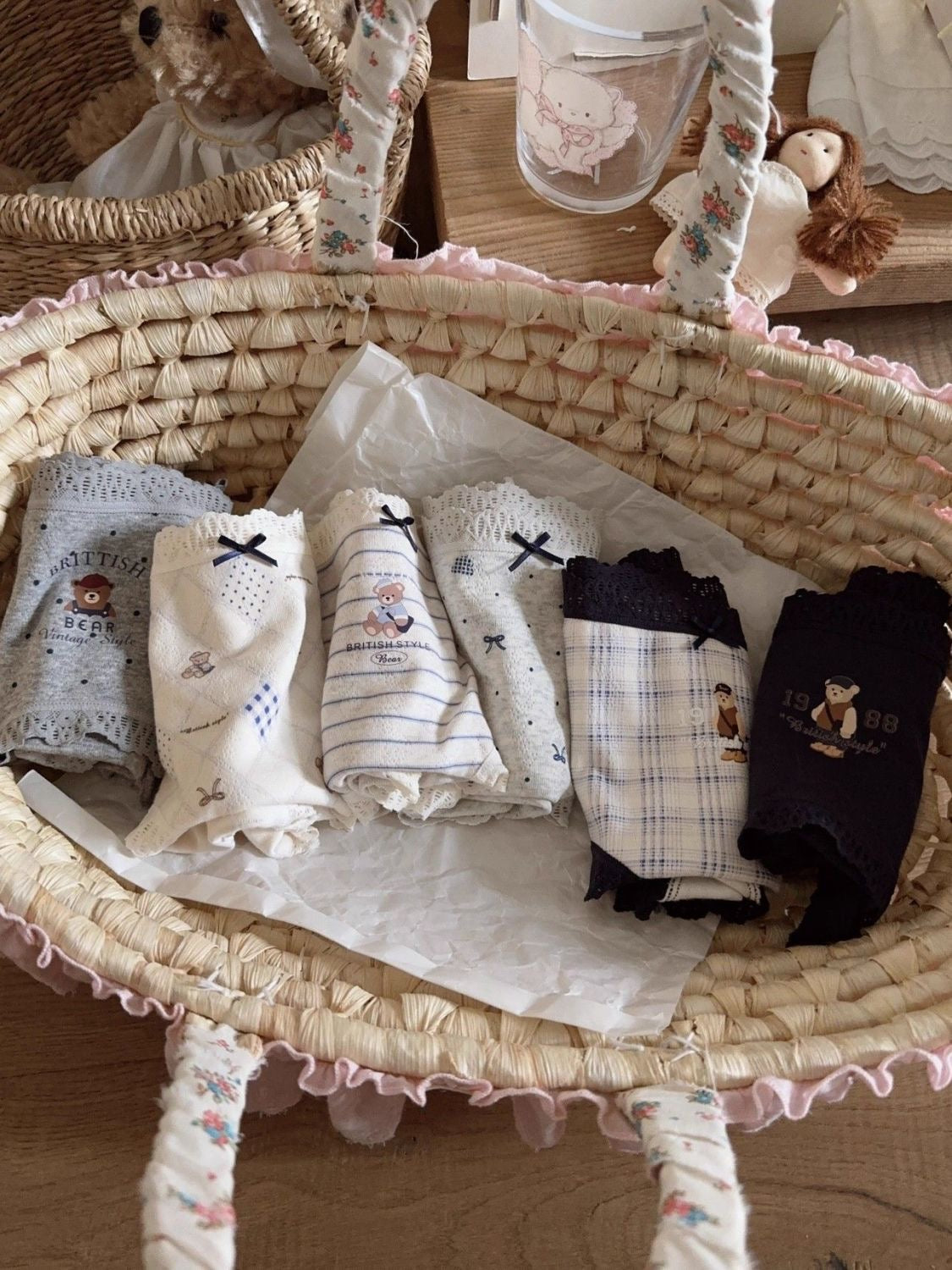British Style Bear Cotton Antibacterial Soft 6-Pack Panties