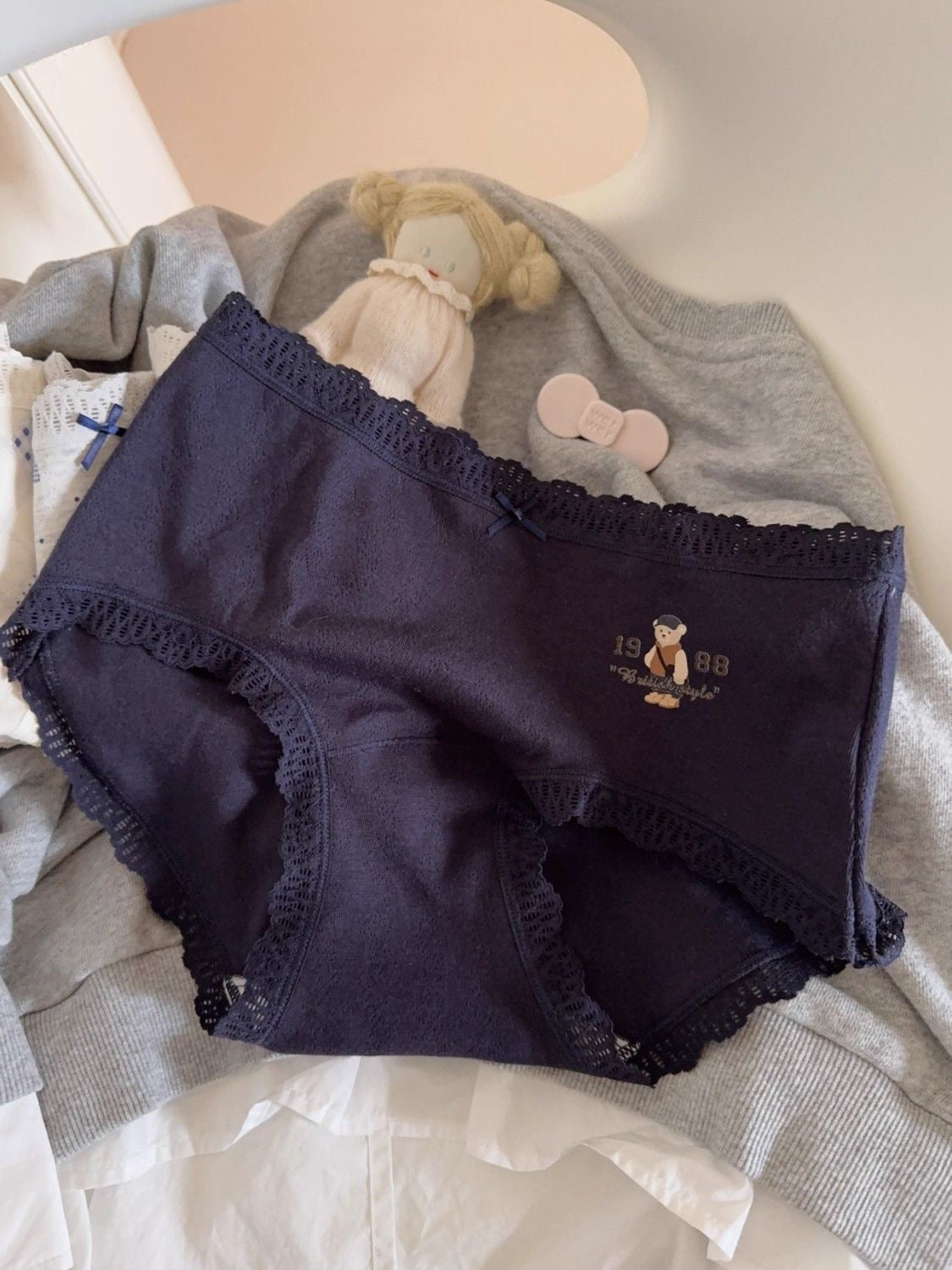 British Style Bear Cotton Antibacterial Soft 6-Pack Panties