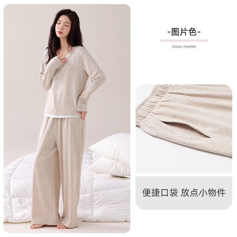 纯棉大弹性亲肤吸汗带胸垫家居服