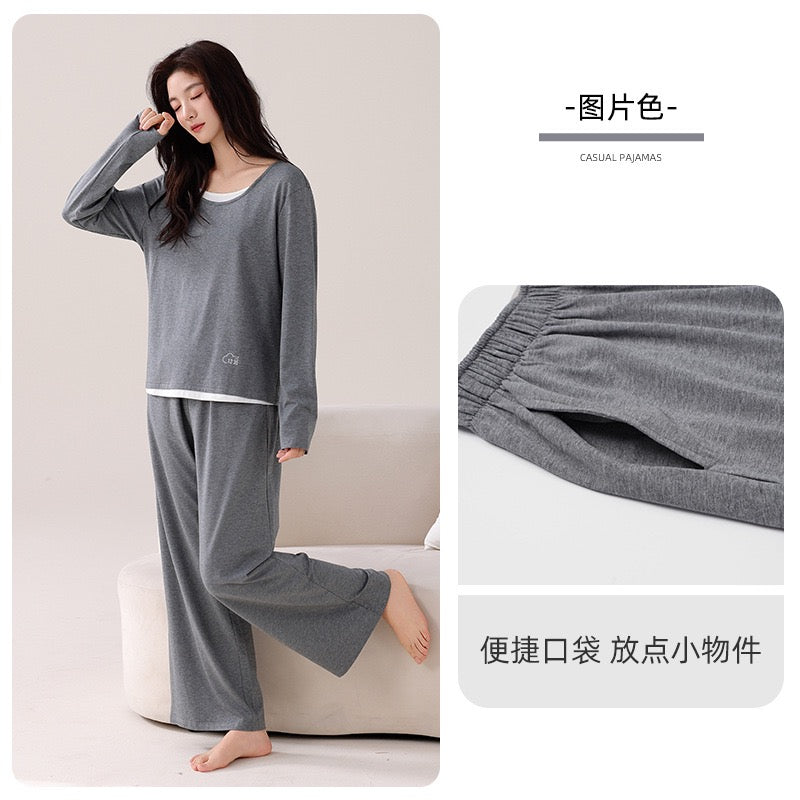 纯棉大弹性亲肤吸汗带胸垫家居服