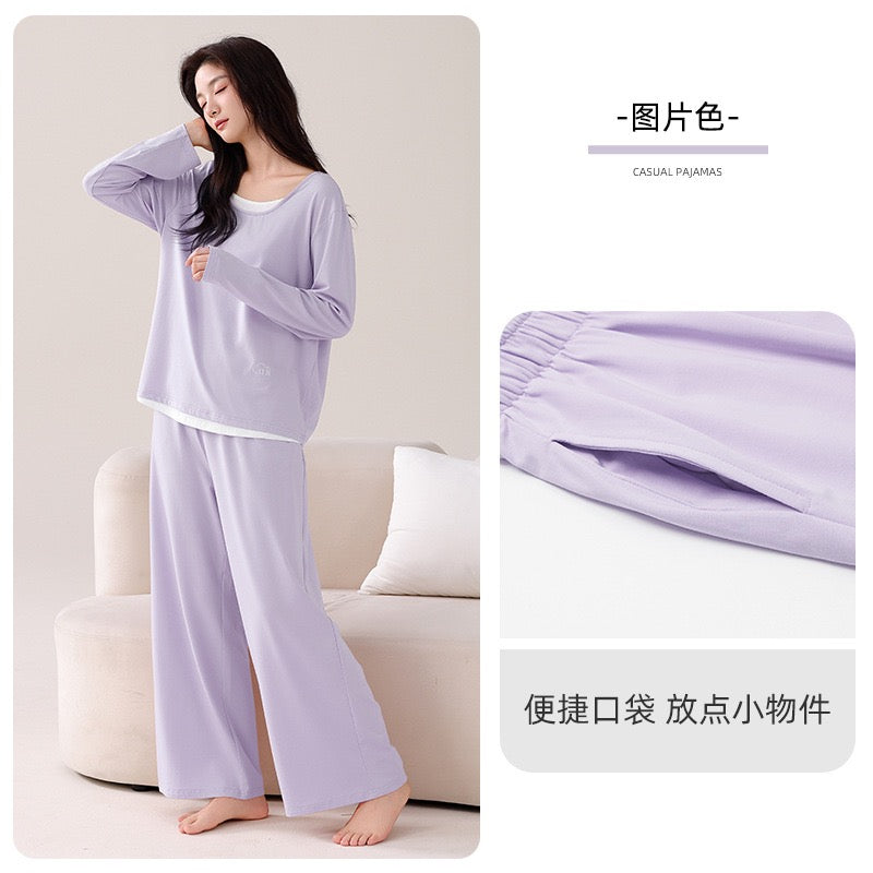 纯棉大弹性亲肤吸汗带胸垫家居服
