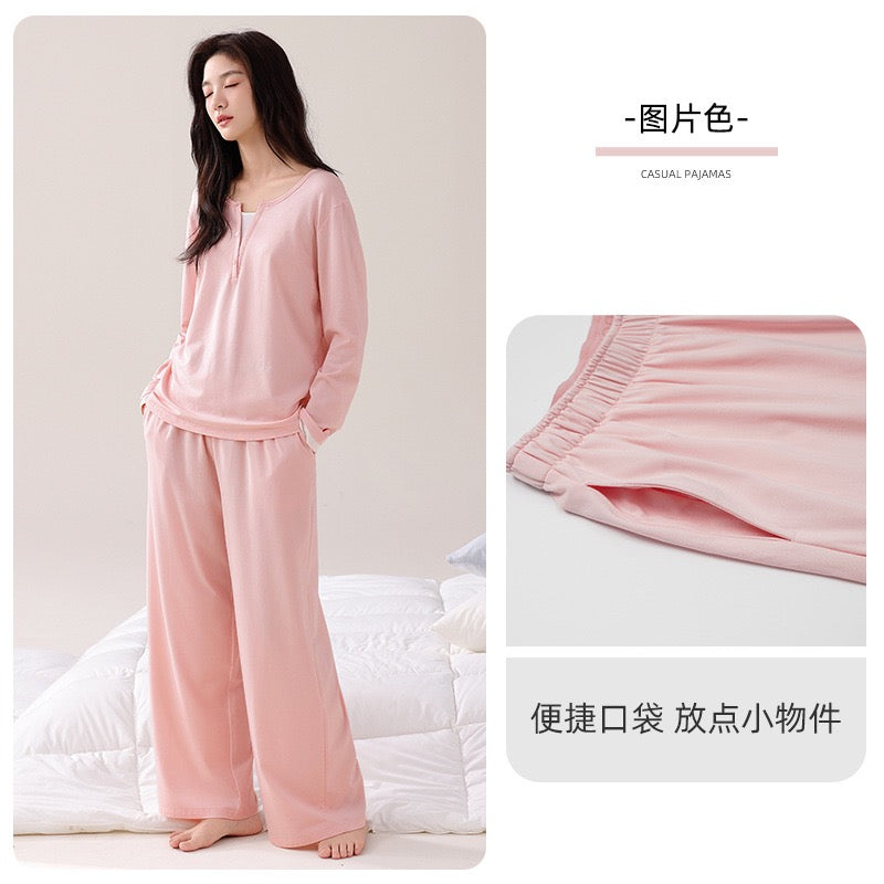 纯棉大弹性亲肤吸汗带胸垫家居服