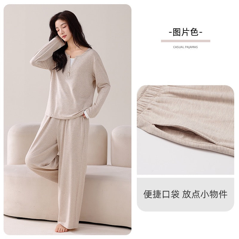 纯棉大弹性亲肤吸汗带胸垫家居服