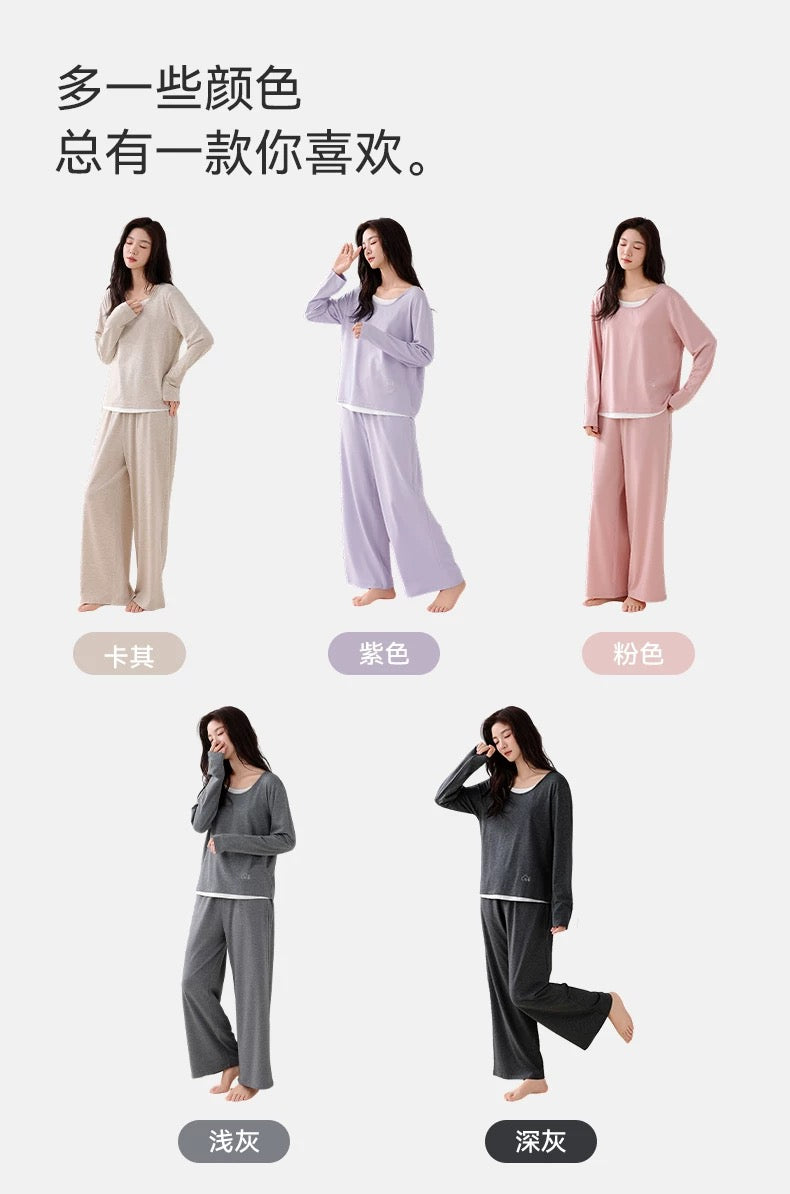 纯棉大弹性亲肤吸汗带胸垫家居服