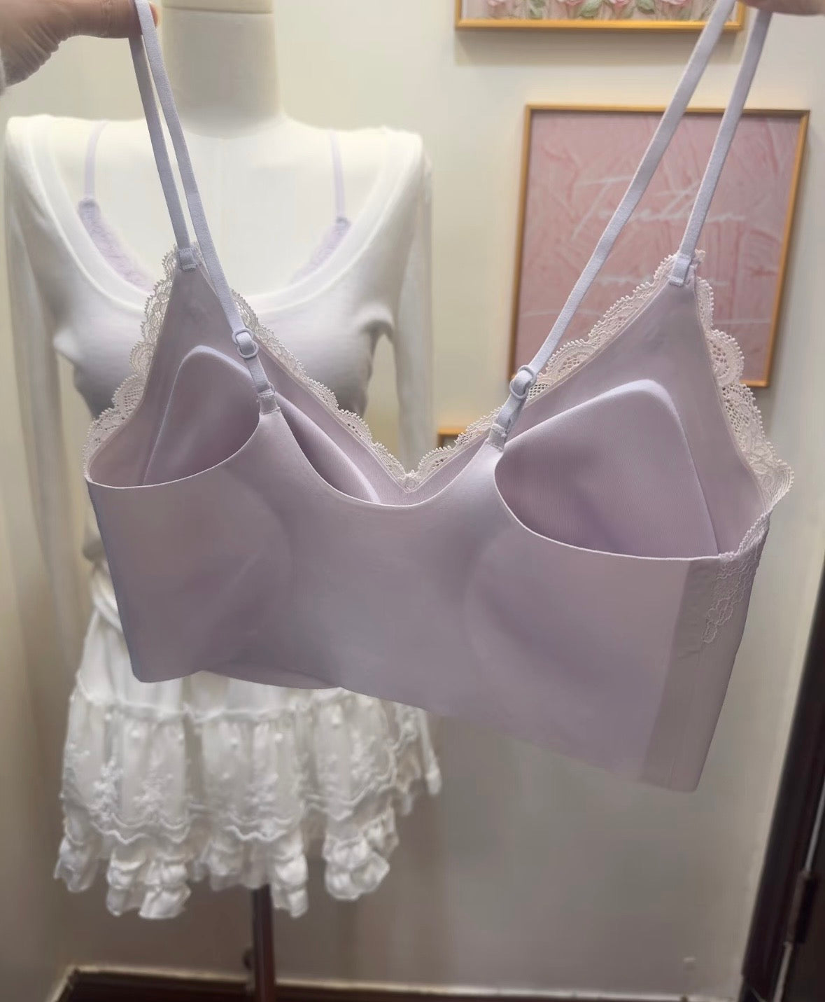 透视显胸高弹力聚拢胸衣套装